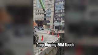 See Why Choose 25M 30M Excavator Telescopic Dipper Arm with 1.5CBM Clamshell Bucket