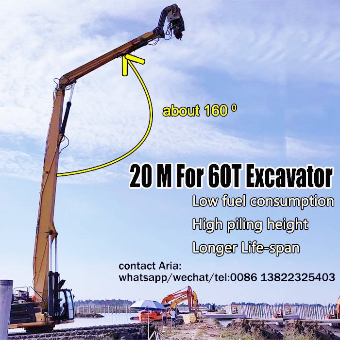 Customized Excavator Piling Boom Arm Sheet Piling Attachment For ...