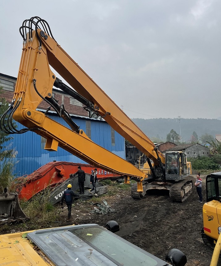 Demolition Arm Model Custom Color Excavator Demolition Long Arm With Hydraulic Shear Breaker