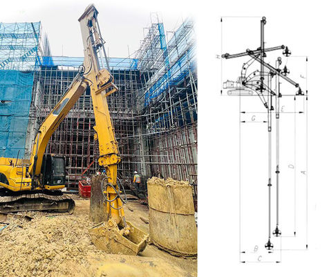 30m 35m Long Reach Clamshell Telescopic Arm Three Section Excavator Dipper Arm