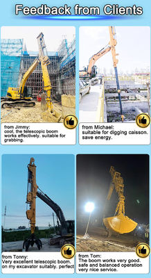 BS900E 3 Section Long Telescopic Dipper Arm For Cat Hitachi Komatsu Excavators