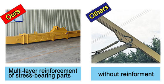 High Effective Excavator Telescopic Arm For 14M 15M 16M Deep Excavation