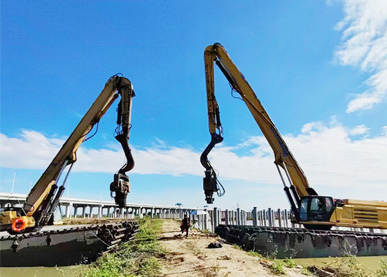 Q355B / Q690D Hydraulic Excavator Pile Driver Boom With 19m Piling Height