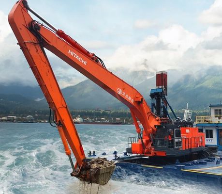 Top 1 Excavator Long Reach Boom Cleaning Riverbed Dredging