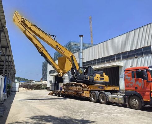 Excavator Long Reach Attachment Boom Arm 18m 16m Yellow Color High Effective