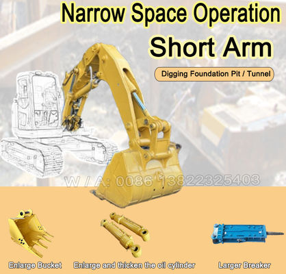 Construction Equipment Boom Tunnel Excavator Arm Short Reach Q355B Material