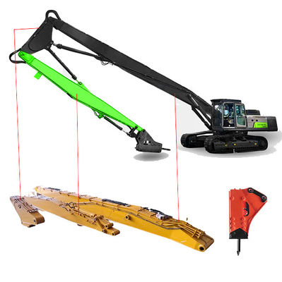 Custom Long Reach Hydraulic Boom Arm For High Reach Demolition Excavator