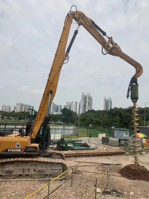 Customized Color Excavator Pile Driving Boom Arm With Hammer Auger Attachment