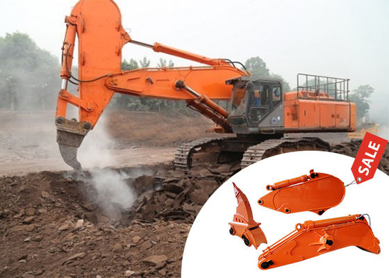High Effective Excavator Digger Rock Boom Arm Attachment Yellow Red Color