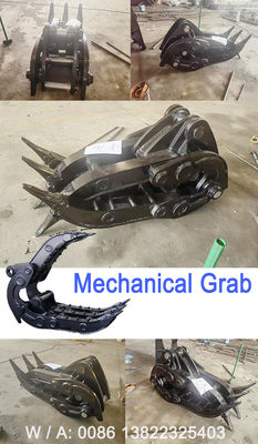 Longer Life Span Mechanical Stone Grapple For CAT HITACHI KOMATSU SANY