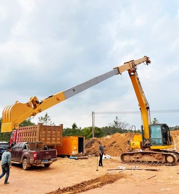 14m 16m Excavator Telescopic Arm With Standard Bucket Clamshell Bucket