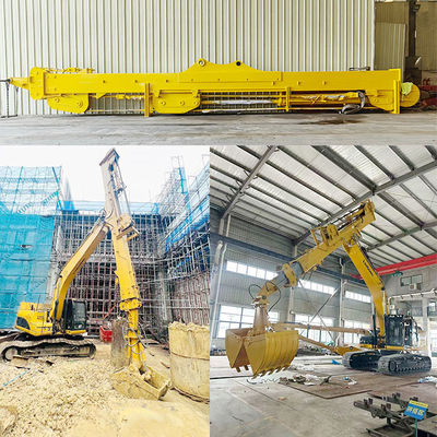 Excavator Telescopic Arm With Grapple Clamshell Bucket For Digging