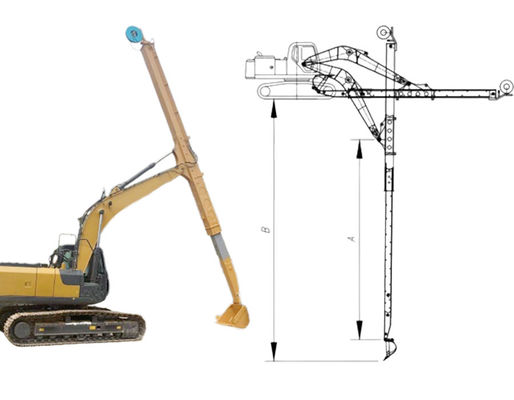 Cat Hitachi Excavator Telescopic Arm For Digging House Foundation Dig Deeper