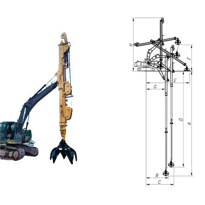 20M Telescopic Arm for Excavator Red Yellow for Digging House Foundation