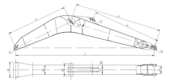 Steel Plate Excavator Long Boom Arm For 3 Ton 50 Ton Excavators