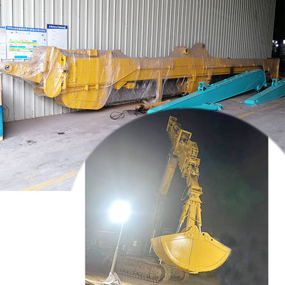 Excavator Telescopic Arm With Clamshell Bucket For Digging Foundation