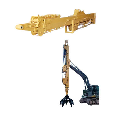 Excavator Telescopic Arm With Clamshell Bucket For Digging Foundation