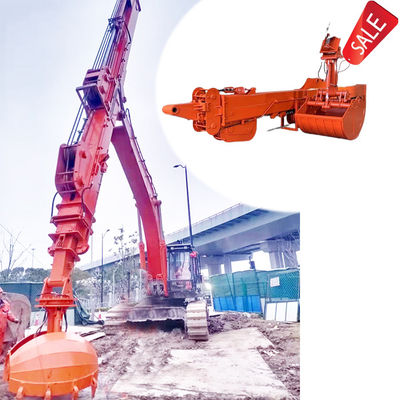 Telescopic Excavator With Clamshell Bucket For Cat Hitachi