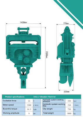 Excavator Vibration Hammer Excavator Vibratory Pile Driver For Hitachi