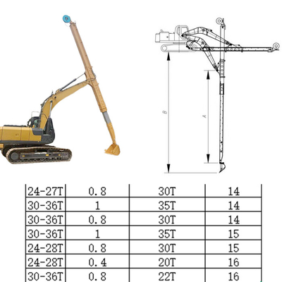 Telescopic Arm for Excavator 14m 16m 18m Excavator Long Reach Boom