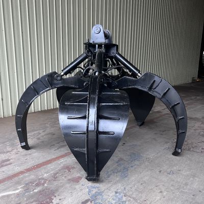 Excavator Grab 5/4 Claws Bucket Orange Peel Grapple Scrap Metal for for Excavator10ton to 12ton Machinery Attachments