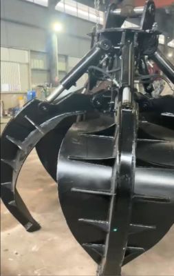 Excavator Grab 5/4 Claws Bucket Orange Peel Grapple Scrap Metal for for Excavator10ton to 12ton Machinery Attachments