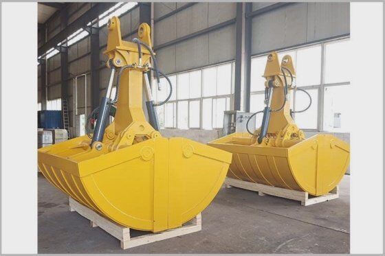 Excavator Attachments 1-1.5cbm Clamshell Grab Bucket, Shell Bucket, Hydraulic Clamshell Excavator Bucket for 20-30ton Excavator