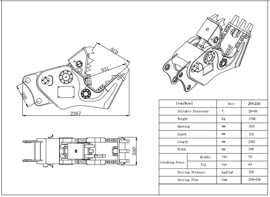 20ton 30ton Excavator Concrete Pulverier Hydraulic Pulverizer