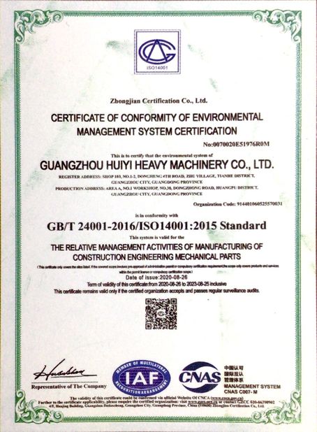 China Guangzhou Huiyi Heavy Industry Machinery Co., Ltd. Certification